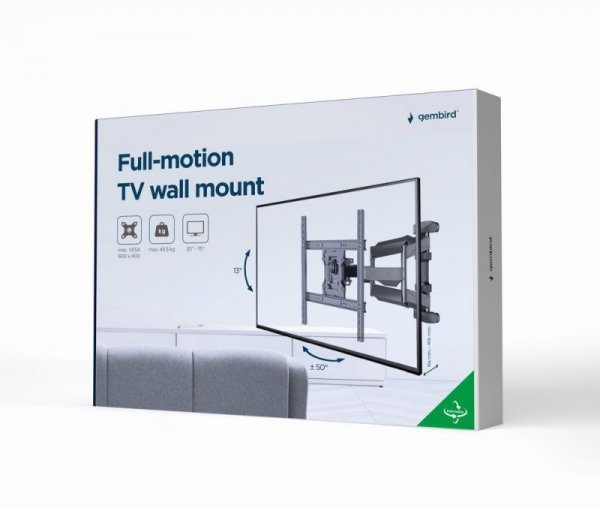 GEMBIRD UCHWYT ŚCIENNY REGULOWANY LCD 32&quot;-75&quot; VESA MAX 600 X 400MM, DO 45KG