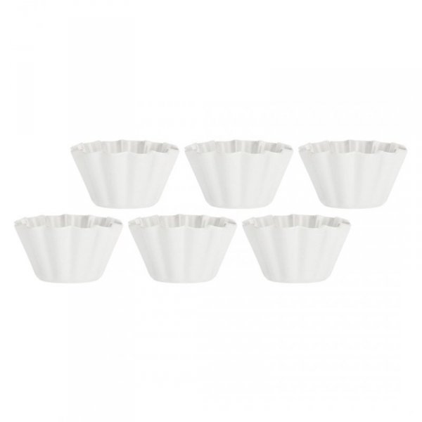 Zestaw 6 małych miseczek Arezzo - Biały, 9 cm