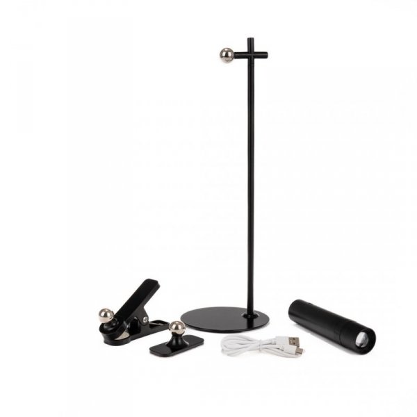 Lampka biurkowa V-TAC VT-7413 4w1 kinkiet, klips, latarka 3W LED 37cm 4000K 300lm (SKU 23042) Czarny