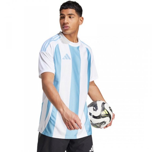 Koszulka męska adidas Striped 24 Jersey biało-błękitna IW4555 L