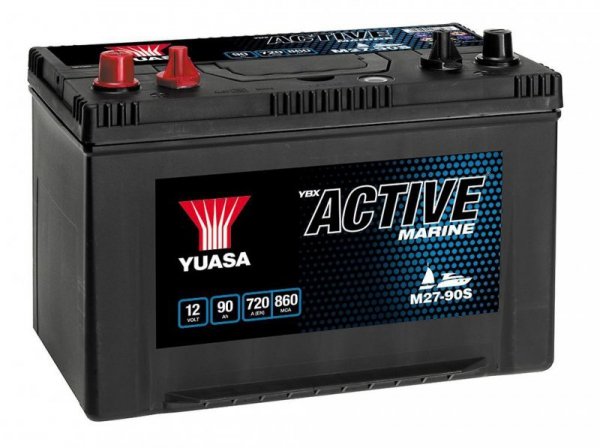 Akumulator YUASA 12V 90Ah/720A Active Marine Start (L+ biegun standardowy + gwintowany) 304x173x225 B1 (zasilający)