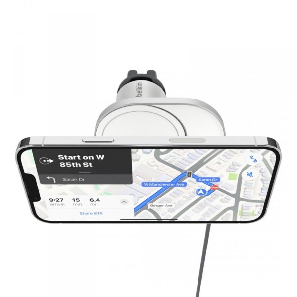 BELKIN ŁADOWARKA SAMOCHODOWA MAGSAFE QI2 15W, SZARA