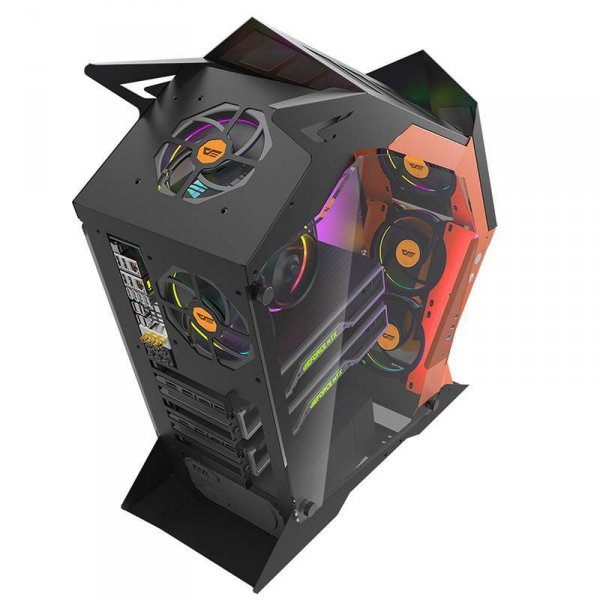 Obudowa komputerowa Darkflash K1 (czarno-pomarańczowa)