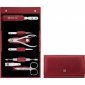 ZWILLING CLASSIC INOX Zestaw do manicure – czerwone skórzane etui, 7 elementów 