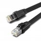UGREEN NW134 Płaski kabel sieciowy z metalowymi wtyczkami, Ethernet RJ45, Cat.8, U/FTP, 0.5m (czarny) 