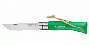 Opinel Nóż Colorama 07 Green rzemień 002210