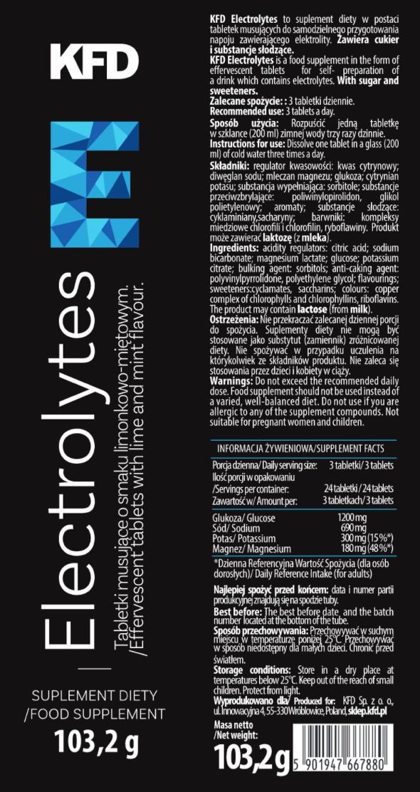 KFD Electrolity - tabletki musujące 24szt