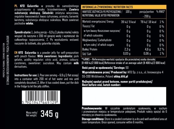 KFD Galaretka 345 g Brzoskwiniowa