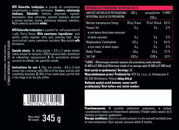 KFD Galaretka 345 g Wiśniowa