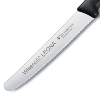 Grawerowanie laserowe na ostrzu noża kuchennego Victorinox