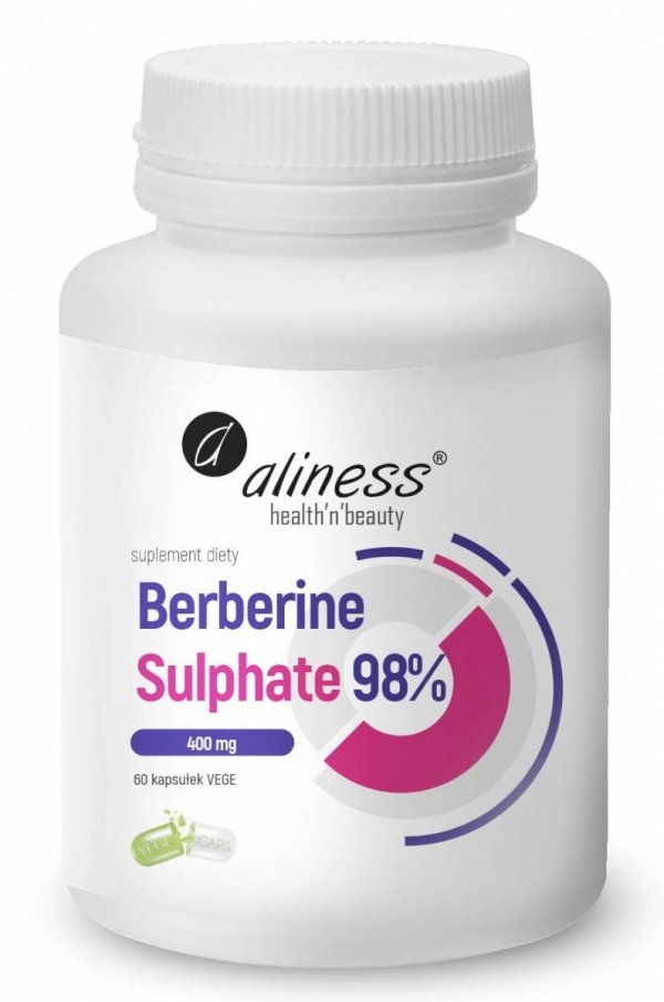 MEDICALINE Aliness Berberine Sulphate 98% 400mg x 60 Vege caps.