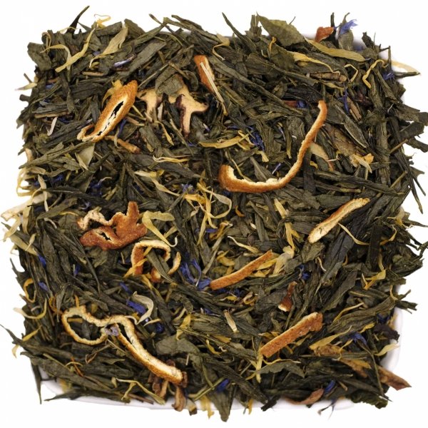 Zielona herbata Sencha ze skórką pomarańczy i nagietkiem 50g