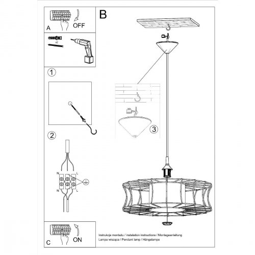 Lampa wisząca SALERNO biała