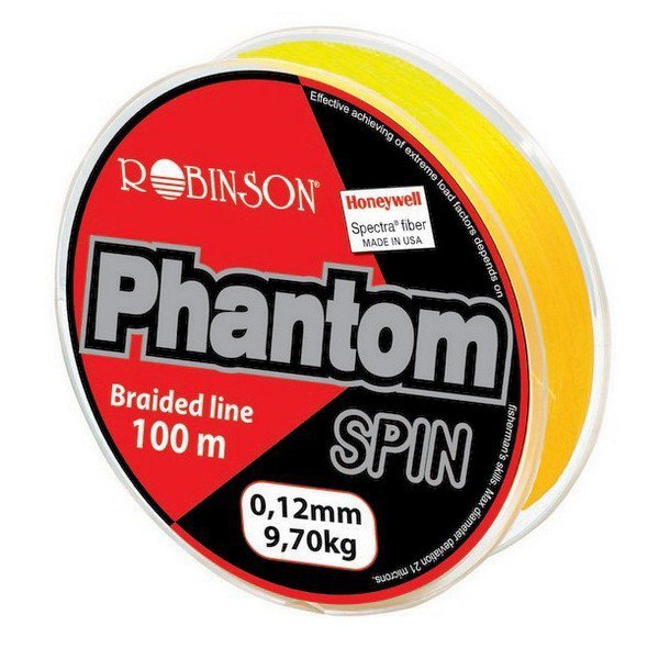 Plecionka Phantom Spin 0.12mm, 100m, żółta