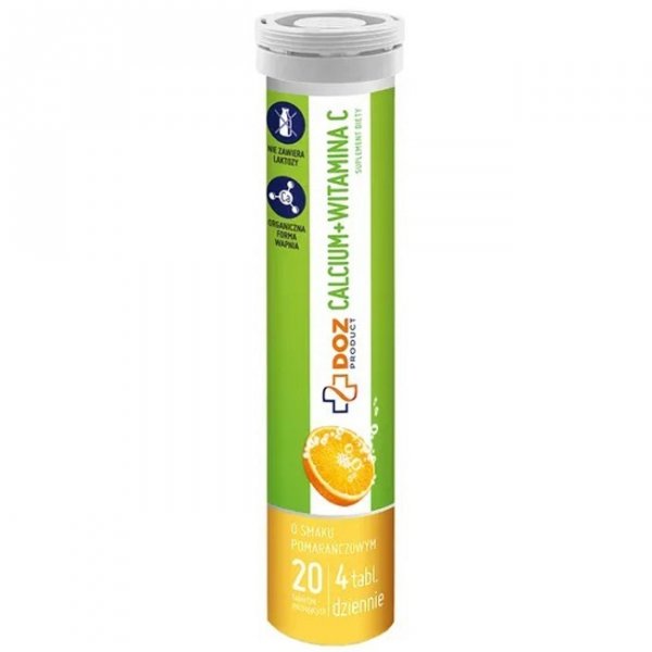 DOZ Calcium + Witamina C (pomarańcza) - 20 tab. musujących