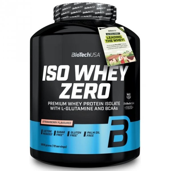 BioTech USA Iso Whey Zero izolat białka serwatkowego (truskawka) - 1,816kg 