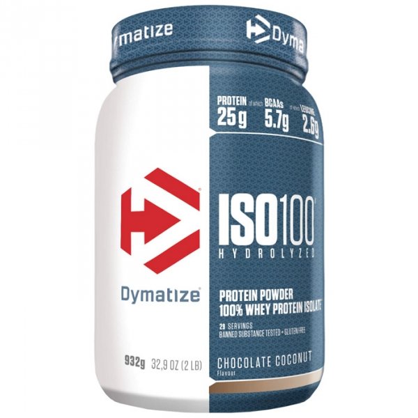 Dymatize ISO100 hydrolizat i izolat  białka serwatkowego (czekolada kokos) - 932g
