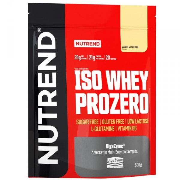 Nutrend Iso Whey Prozero izolat białka serwatkowego (puding waniliowy) - 500g