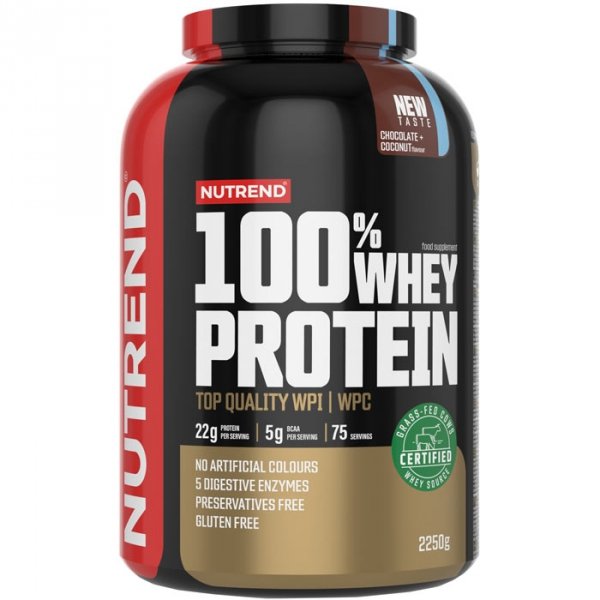 Nutrend 100% Whey Protein koncentrat białka serwatkowego (czekolada+kokos) - 2,25kg