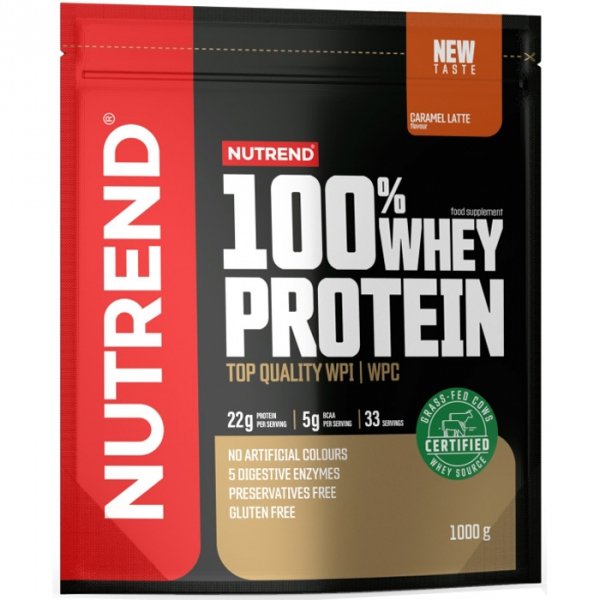 Nutrend 100% Whey Protein koncentrat białka serwatkowego (karmelowe latte) - 1kg