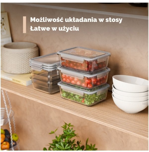 Szklane pojemniki do przechowywania żywności 2x Classbach C-FHD 4024 G