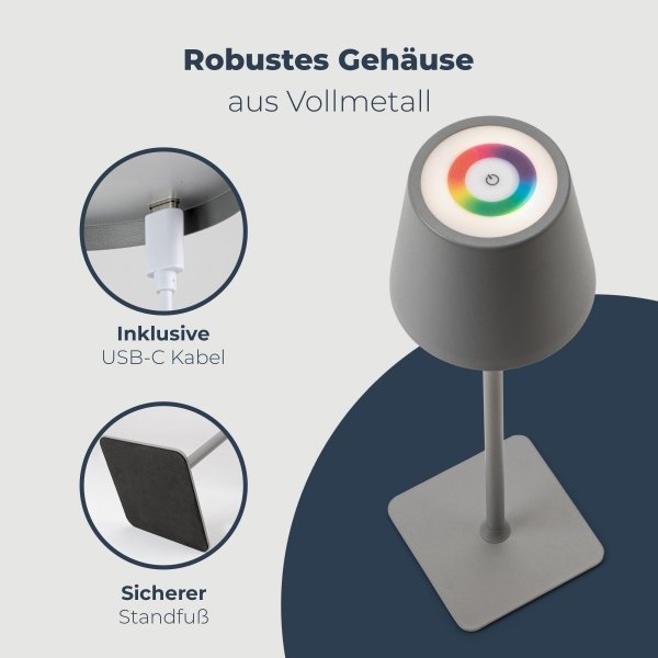 Lampka LED wbudowany akumulator kolory Classbach C-TL 4025 (szary)