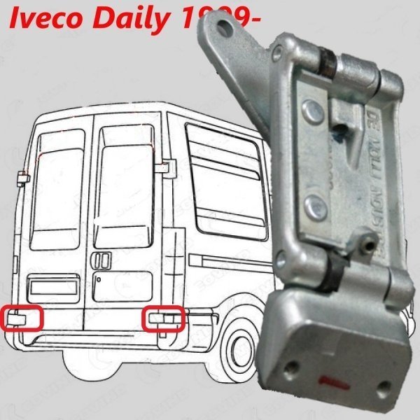 Charnière de porte arrière originale INFÉRIEURE 270° Gauche / Droite pour Iveco Daily III IV 99-14, 3801999, 500324294, 504027553