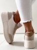 Sneakersy na wysokiej podeszwie SANTI BEIGE