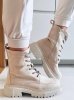 Botki sznurowane zamszowe ROISIN BEIGE