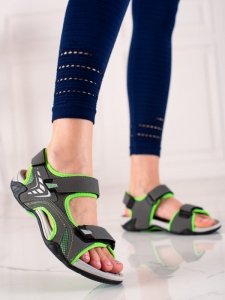 Sportowe sandały damskie DK szaro-zielone