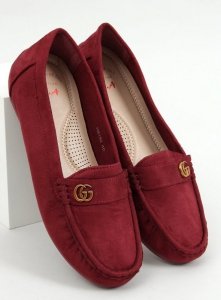 Mokasyny damskie bordowe H8192 BURDEOS