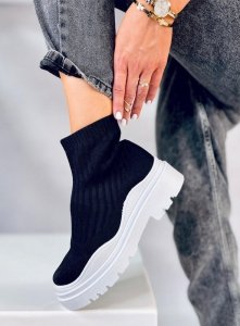 Botki z elastyczną cholewką WITHERS BLACK/WHITE