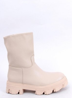 Botki z prostą cholewką JOWITA BEIGE