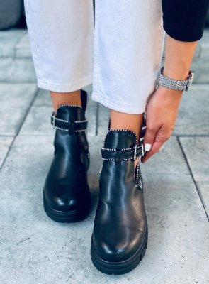 Botki wycięte cut out KORINA BLACK
