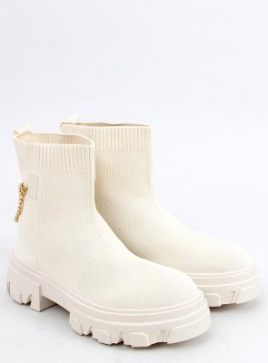 Botki skarpetkowe z łańcuszkiem MALANA BEIGE