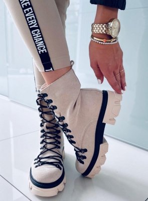 Botki sznurowane workery CONOR BEIGE