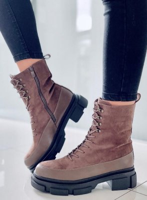 Botki sznurowane KINNEY KHAKI