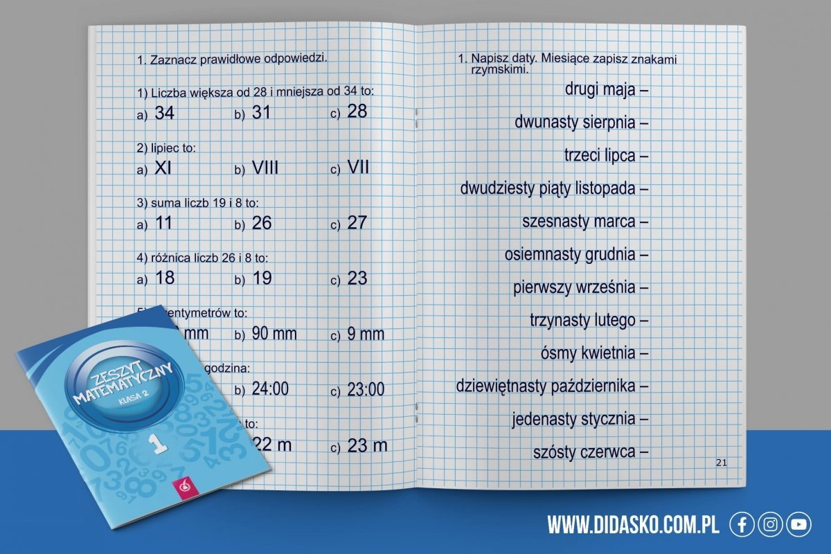 Zeszyt matematyczny kl.2 cz.1 - Liczenie - Materiały dodatkowe