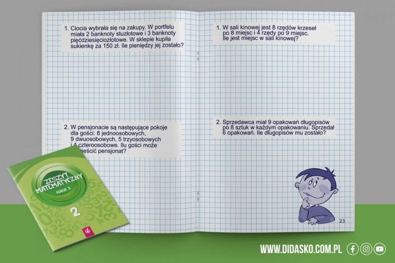Zeszyt matematyczny kl.3 cz.2