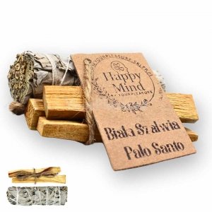 Zestaw naturalnych kadzideł Palo Santo 25g i Biała Szałwia