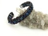Męska bransoleta miedziana z kostkami lapis lazuli, obwód 18 cm, regulowany, waga 24 gramy, rękodzieło