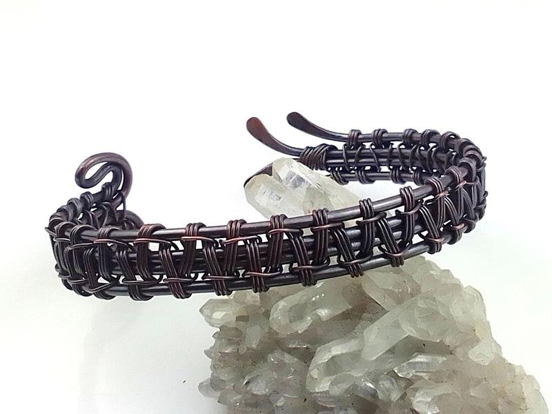 Męska regulowana bransoleta z drutu miedzianego, rękodzieło