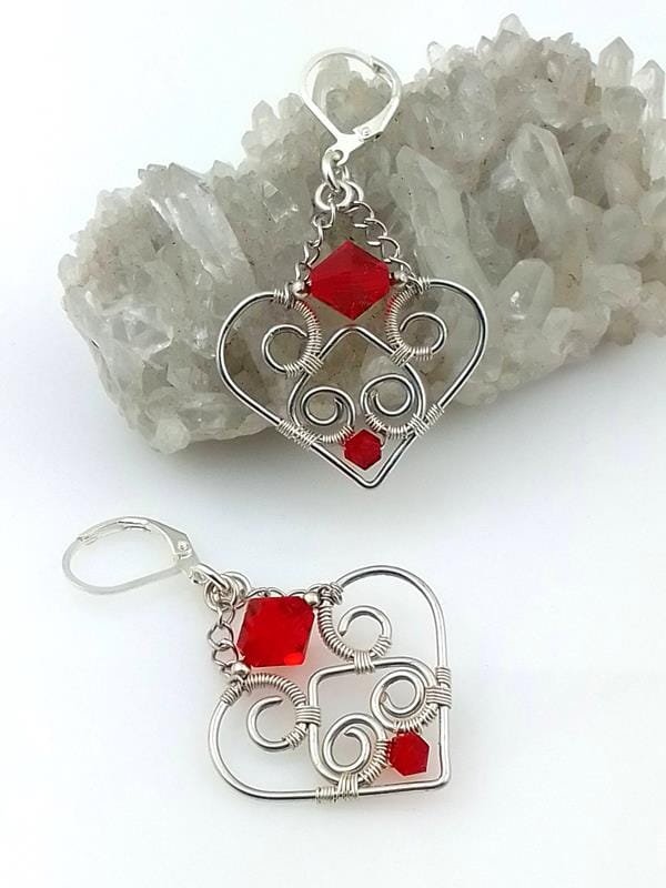 Kolczyki posrebrzane 5.2x2.8 cm, bicone Swarovski light sliam