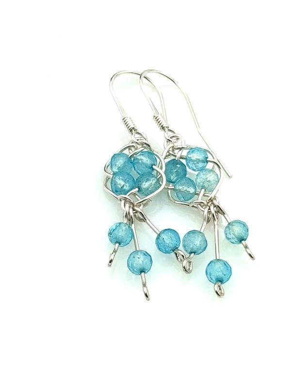 Prezent dla artysty, autora, bankiera, muzyka, ogrodnika - kolczyki ze srebra z błękitnym topazem