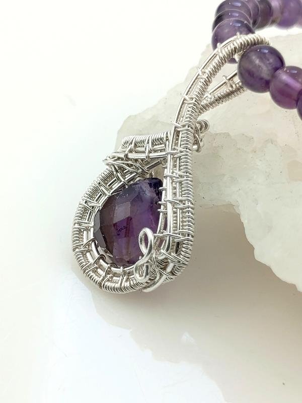 Ametyst - naszyjnik ze srebra dla numerologicznej 3, 7, 11 i 22