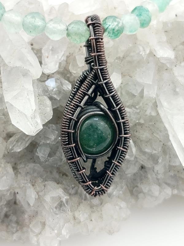 Naszyjnik z awenturynem - znak Barana, Bliźniąt, Byka, Strzelca, Ryb, Skorpiona, Koziorożca i Raka