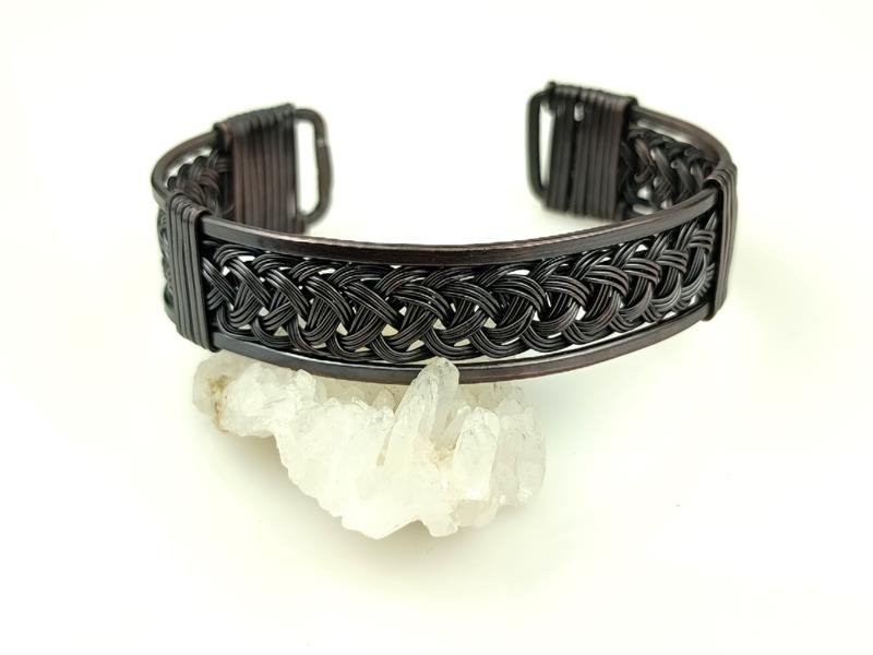 Męska regulowana bransoleta z drutu miedzianego, rękodzieło