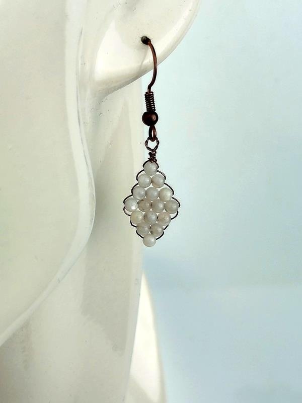 Kolczyki miedziane z masą perłową łączącą nas z żywiołem wody