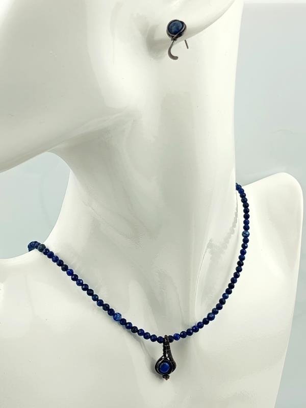 Naszyjnik i kolczyki z lapis lazuli