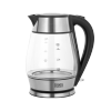 Czajnik elektryczny TEESA, szklany + inox, 2000 W, czarny, 1,7 L